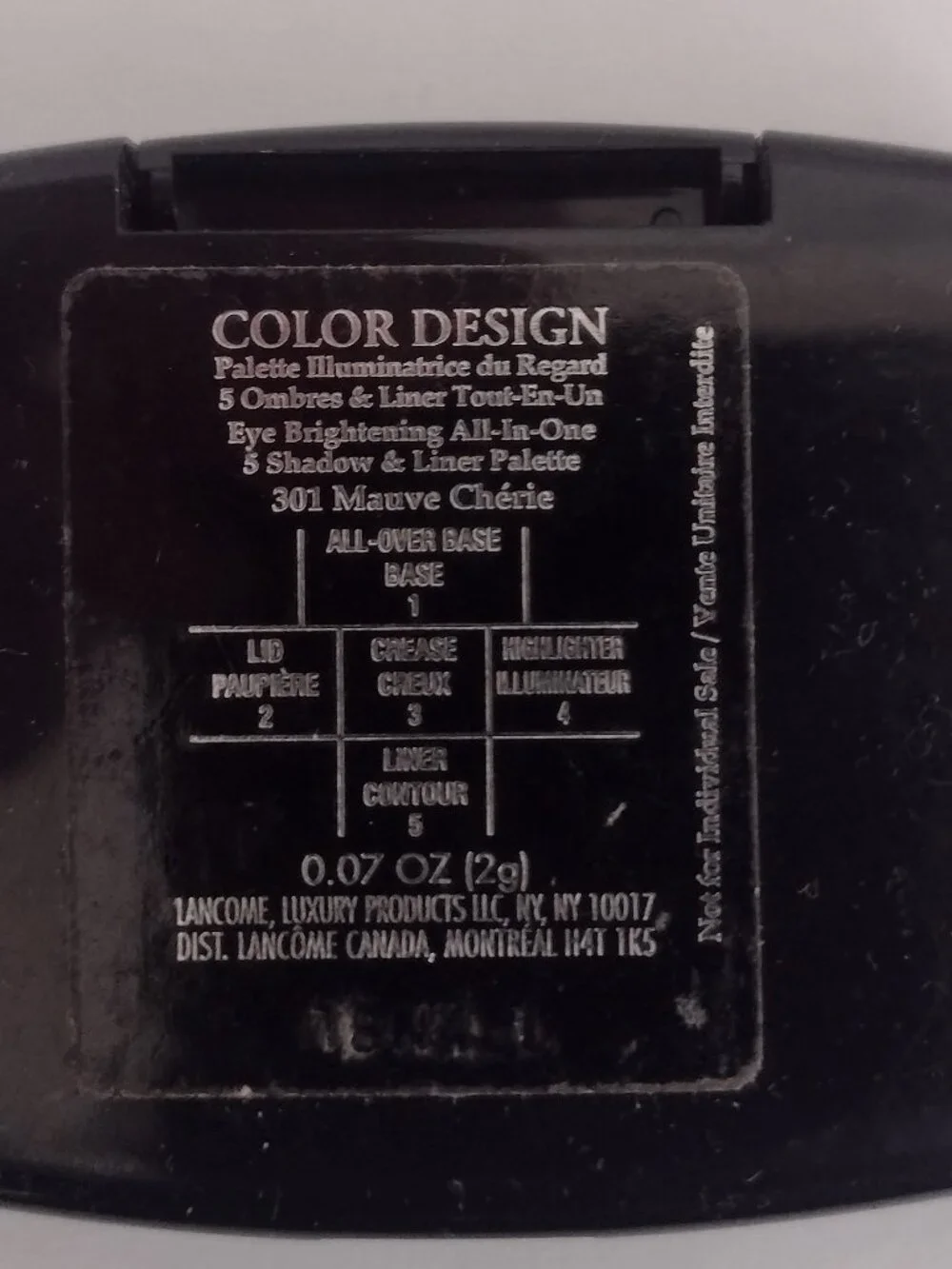 Lancome Color Design 5 Color Eye Brightening Eyeshadow 